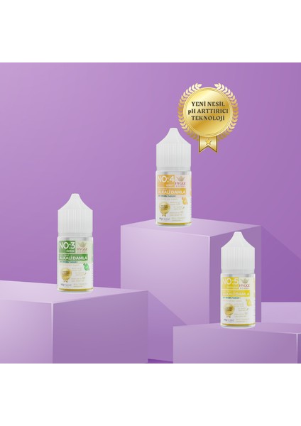 Yeni Nesil Alkali Damla - Lipödem Dolaşım 3lü Set - Su İçmeye Yardımcı - Nötr Tat - Koruyucusuz