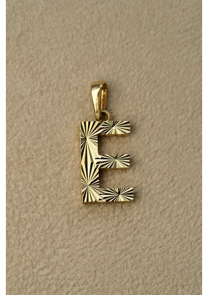 14 Ayar Altın E Harfi Kalemli Kolye Ucu modelleri