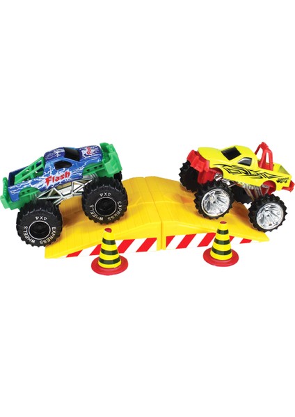 - 6 Pcs Monster Truck Play Set Yeşil-Sarı