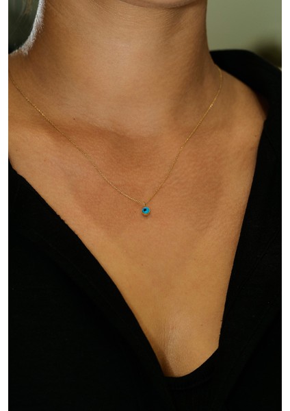 14 Ayar Altın Nazar Boncuk Kolye Ucu