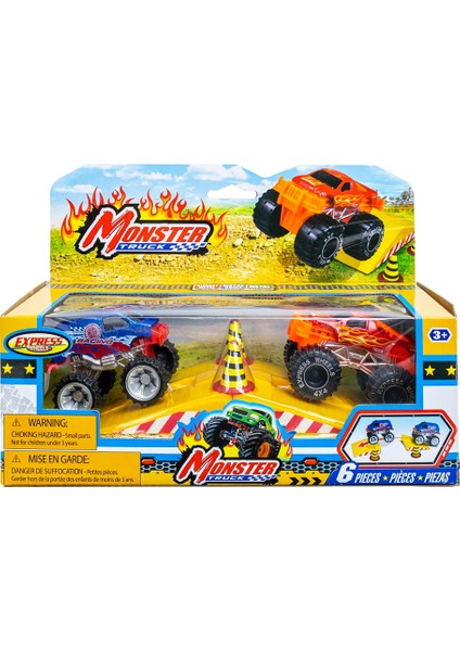 - 6 Pcs Monster Truck Play Set Mavi-Kırmızı fiyatları