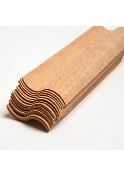 S Model Ahşap Mum Fitili ve Yapışkanlı Fitil Sehpası 75 Adet ( 40 mm x 100 mm x 0.5 mm )