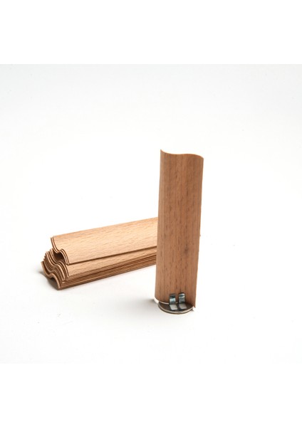 S Model Ahşap Mum Fitili ve Yapışkanlı Fitil Sehpası 50 Adet ( 30 mm x 100 mm x 0.5 mm )