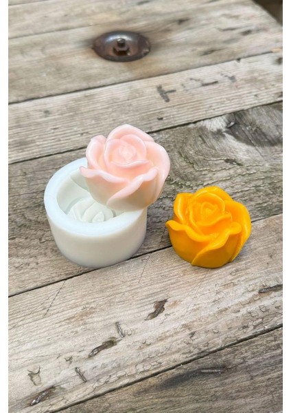 Gül 3D Tekli Mum Kalıbı (Silikon)