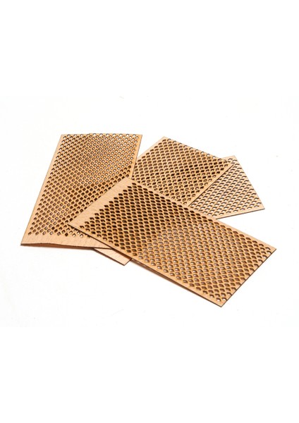 Delikli Model ( Baklava ) Ahşap Mum Fitili ve Yapışkanlı Fitil Sehpası 20 Adet ( 25 mm x 100 mm x 0,5 mm )