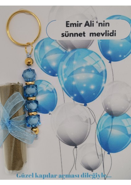 Özel Tasarım Balon Görsel Hazır Paketlenmiş k Dağıtmalık Sünnet Kınası ve Anahtarlık