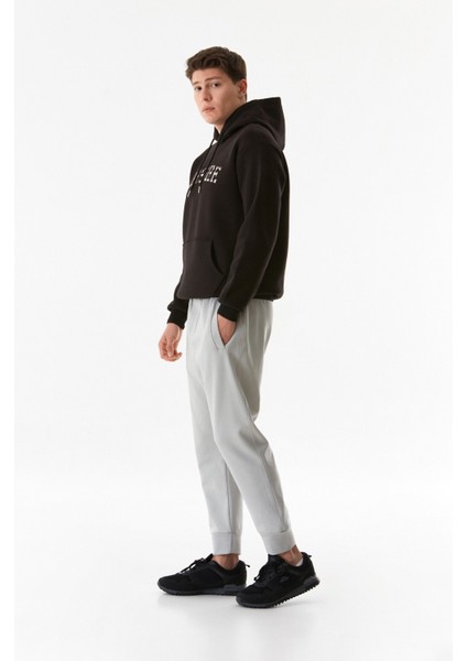 Yazı Baskılı Kanguru Cepli Kapüşonlu Sweatshirt modelleri