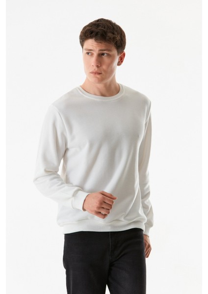 Basic Bisiklet Yaka Sweatshirt