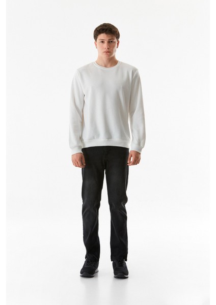 Basic Bisiklet Yaka Sweatshirt