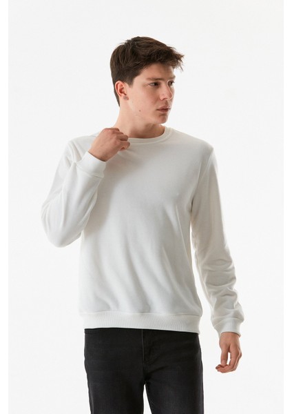 Basic Bisiklet Yaka Sweatshirt