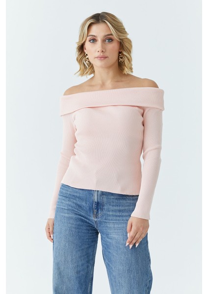 Kadın Madonna Yaka Kazak 5609