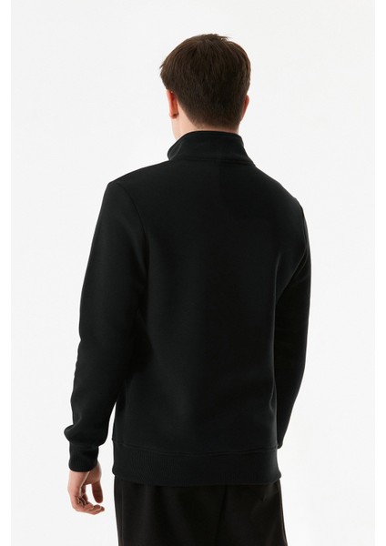 Yazı Baskılı Yarım Fermuarlı Dik Yaka Sweatshirt indirimleri