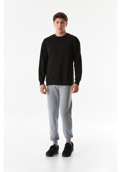 Yazı Baskılı Bisiklet Yaka Sweatshirt fiyatları