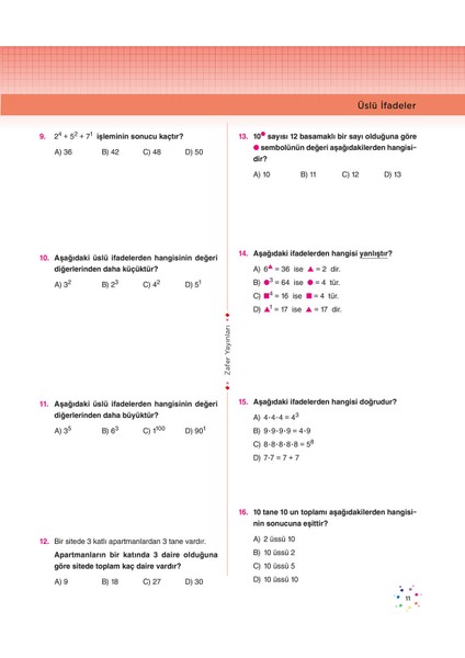 6. Sınıf MATEMATİK Soru Bankası ZAFER YAYINLARI | YENİ