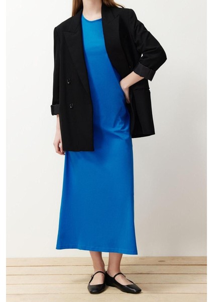 Moda Regular Casual Günlük Süprem Örme Bisiklet Yaka Kolsuz Kol Basic Maxi Boy Tesettür Elbise modelleri