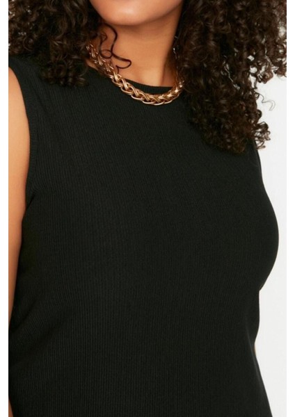 Moda Slim Casual Günlük Bürümcük Örme Bisiklet Yaka Kolsuz Kol A-Line Mini Boy Büyük Beden Elbise fiyatları