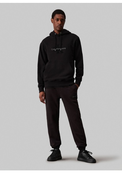 Normal Siyah Erkek Eşofman Altı J30J326685BEH Chenılle Monologo