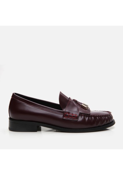 01AYH293860A780 Deri Bordo Kadın Loafer