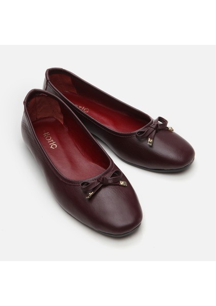 01AYH296910A780 Deri Bordo Kadın Babet