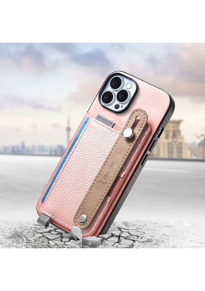 Apple iPhone 15 Pro Uyumlu Kılıf Zebana 2in1 Best Deri Kılıf Pembe fiyatları