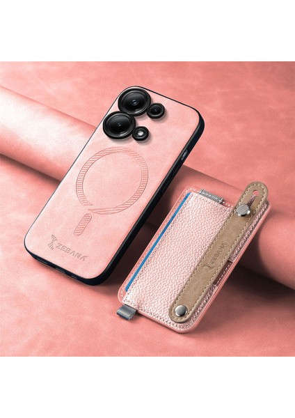 Xiaomi Poco X6 Uyumlu Kılıf Zebana 2in1 Best Deri Kılıf Pembe