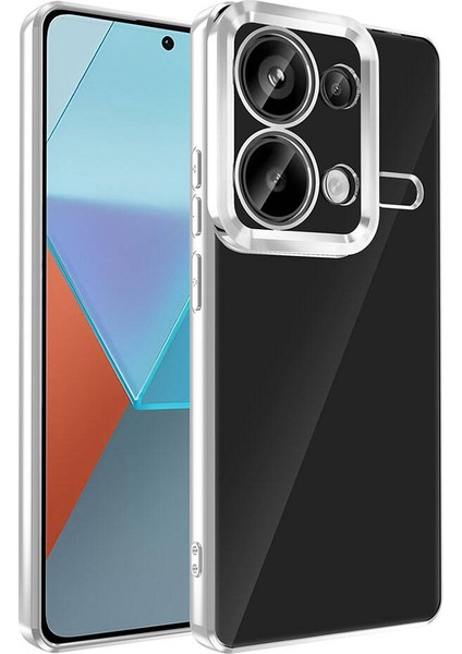 Xiaomi Redmi Note 13 Pro 4g Kılıf Kamera Lens Korumalı Logo Gösteren Parlak Kenarlı Kapak (Omega)