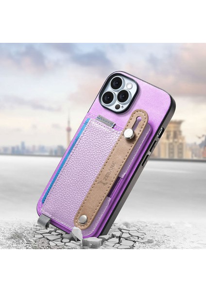 Apple iPhone 15 Pro Max Uyumlu Kılıf Zebana 2in1 Best Deri Kılıf Mor fiyatları