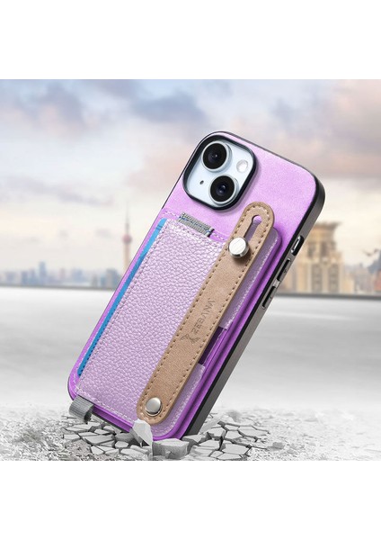 Apple iPhone 15 Uyumlu Kılıf Zebana 2in1 Best Deri Kılıf Mor fiyatları
