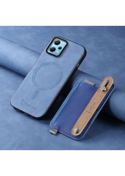 Xiaomi Redmi Note 12 Pro 5g Uyumlu Kılıf Zebana 2in1 Best Deri Kılıf Mavi