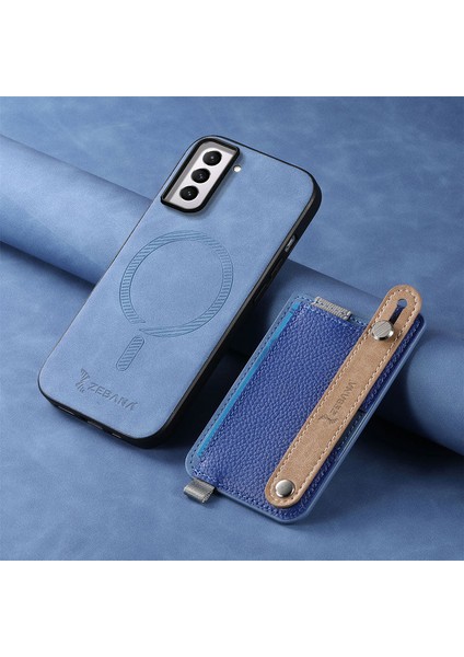 Samsung Galaxy S23 Uyumlu Kılıf Zebana 2in1 Best Deri Kılıf Mavi