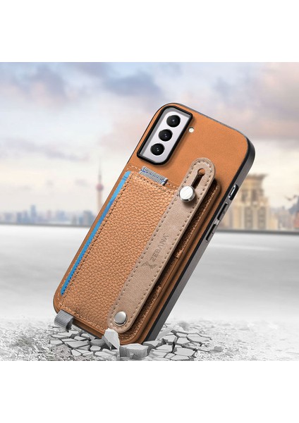 Samsung Galaxy S22 Uyumlu Kılıf Zebana 2in1 Best Deri Kılıf Kahverengi