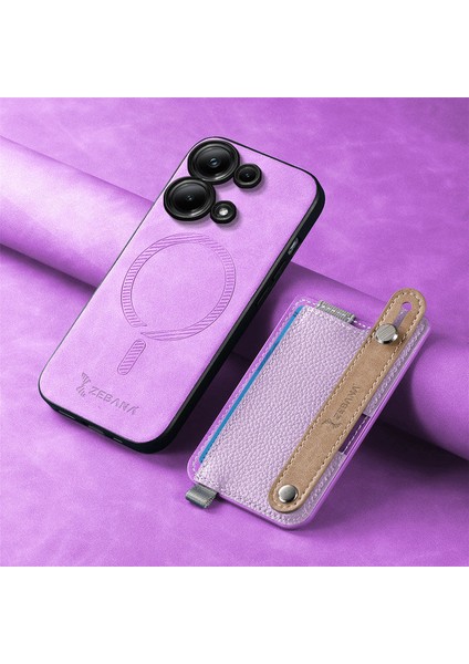 Xiaomi Poco X6 Uyumlu Kılıf Zebana 2in1 Best Deri Kılıf Mor