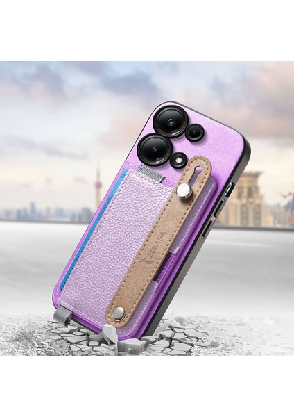 Xiaomi Poco X6 Uyumlu Kılıf Zebana 2in1 Best Deri Kılıf Mor