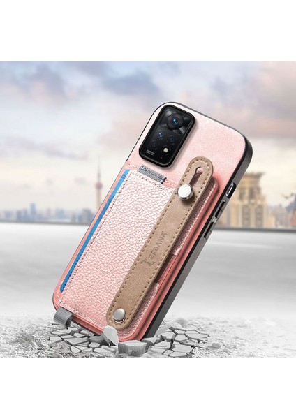 Xiaomi Redmi Note 11 Pro Uyumlu Kılıf Zebana 2in1 Best Deri Kılıf Pembe