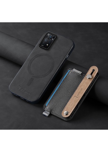 Xiaomi Redmi Note 11 Pro Uyumlu Kılıf Zebana 2in1 Best Deri Kılıf Siyah