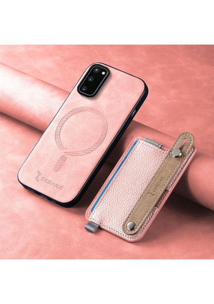 Samsung Galaxy S20 Fe Uyumlu Kılıf Zebana 2in1 Best Deri Kılıf Pembe