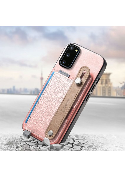 Samsung Galaxy S20 Fe Uyumlu Kılıf Zebana 2in1 Best Deri Kılıf Pembe