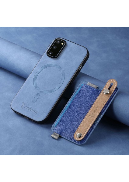 Samsung Galaxy S20 Fe Uyumlu Kılıf Zebana 2in1 Best Deri Kılıf Mavi