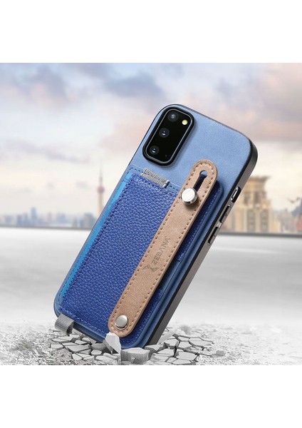 Samsung Galaxy S20 Fe Uyumlu Kılıf Zebana 2in1 Best Deri Kılıf Mavi