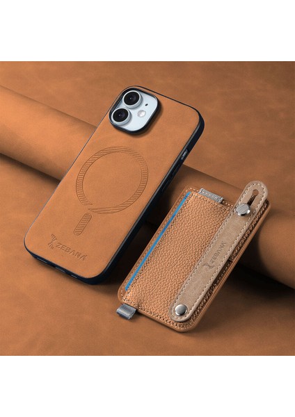 Apple iPhone 12 Uyumlu Kılıf Zebana 2in1 Best Deri Kılıf Kahverengi