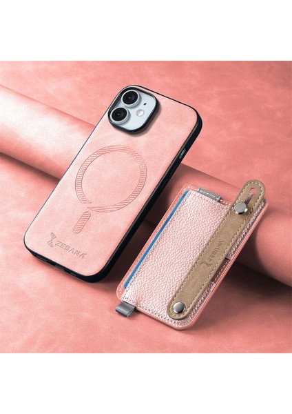Apple iPhone 12 Uyumlu Kılıf Zebana 2in1 Best Deri Kılıf Pembe