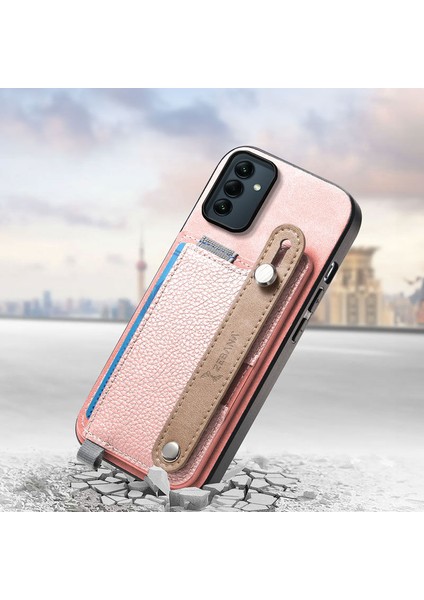 Samsung Galaxy A35 5g Uyumlu Kılıf Zebana 2in1 Best Deri Kılıf Pembe