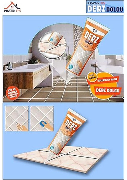 Fayans Arası Hazır Derz Dolgu Bej ve Derz Kazıyıcı 2li Set 400 gr indirimleri