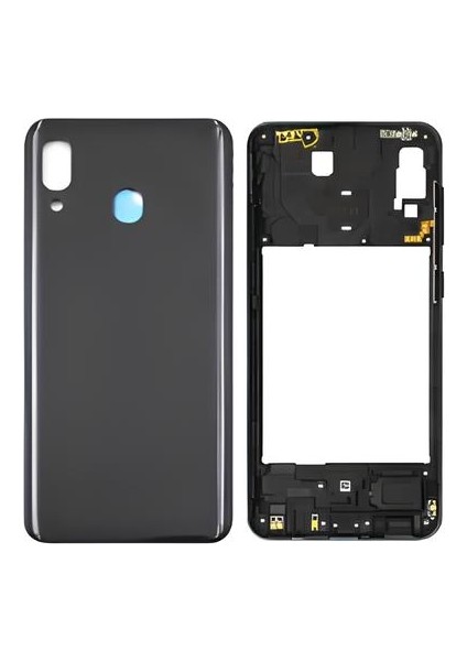 Samsung Galaxy A20 - SM-A205F FULL Kasa Arka Kapak Takım SİYAH
