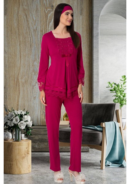 Mecit 1820 Fuşya Lohusa Pijama Takımı