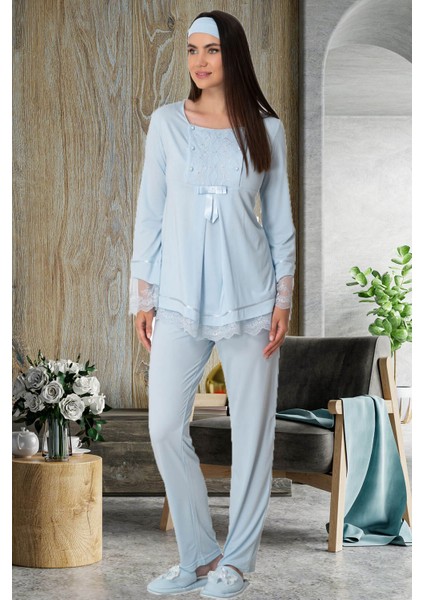 Mecit 1820 Mavi Lohusa Pijama Takımı
