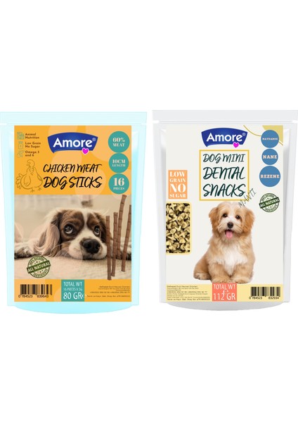 Diş Sağlığı Ağız Kokusu Mini-Dental Atıştırmalık Köpek Ödülü, 16LI Chicken-Meat Sticks