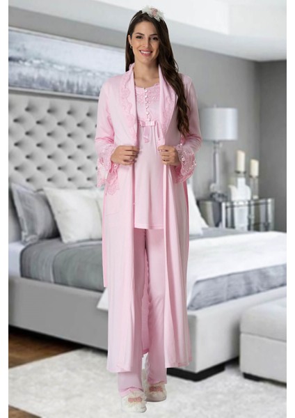 5416 Uzun Sabahlıklı Lohusa Pjama Takımı