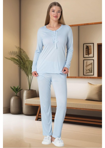 Mecit 5919 Mavi Büyük Beden Kadın Pijama Takımı fiyatları
