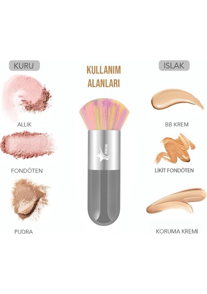 Professional Make-Up Luxury Kabuki Fondöten ve Allık Makyaj Fırçası Rs fiyatları
